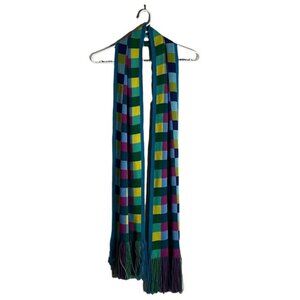 Fraas Women's Checkered Soft Knit Fringed Scarf